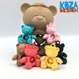 FIDGET-BEAR-KEYCHAIN-05.jpg STL file TEDDY, ARTICULATED AND FIDGET KEYCHAIN printed in place without supports・Model to download and 3D print