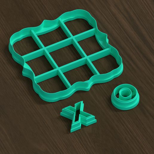 Tic Tac Toe Cookie Cutter Set 3D model