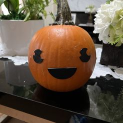 IMG_0636.jpeg Файл STL Pumpkin Cute Face snap on・Модель 3D-принтера для скачивания
