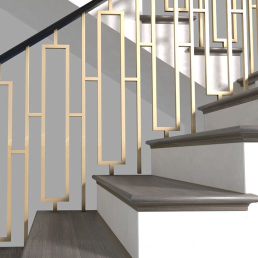 modern-interior-stair-art-deco-3d-model-max-obj-2.jpg Modern staircase stair in Art Deco style  3D model