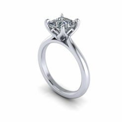1.jpg STL file Tiffany Solitaire Diamond Ring R14・Model to download and 3D print
