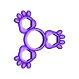 paw-3x-516hex.stl Customizable Paw-like Fidget Spinner (pick-a-weight)