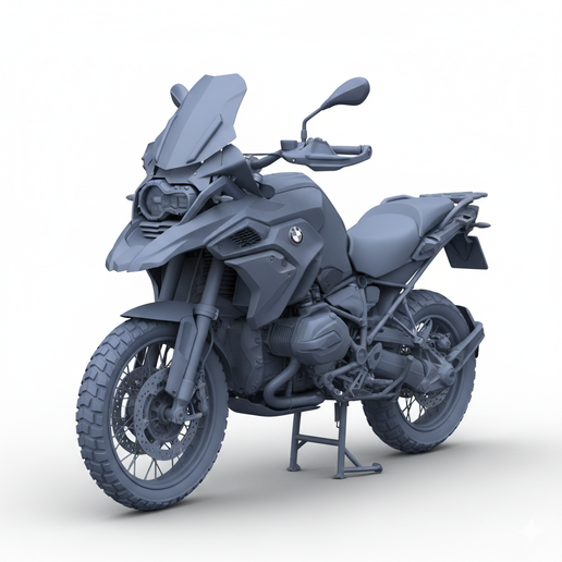 BMW R1250GS adventure motorcycle STL, custom exhaust motorcycle STL, stylized motorcycle, custom motorcycle STL, chopper STL, motorcycle statue, motorcycle figurine, motorcycle STL, inline 4 motorcycle STL, 1:8 motorcycle, motorcycle trophy STL, bike STL,