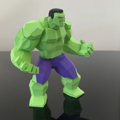 02.JPG Download STL file Low Poly Hulk • 3D printable model, biglildesign