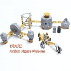 a2_display_large.jpg STL-Datei Astronaut Action Figure Play Set for Alien invasion of Mars kostenlos・3D-druckbares Modell zum herunterladen, Dournard