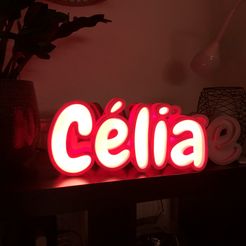 celia.jpg Free STL file LED LAMP WITH NAME - CELIA - First name lamp・3D print object to download