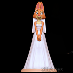 1.png Fichier 3D Diane Foxington avec sa robe de mariée・Modèle pour imprimante 3D à télécharger