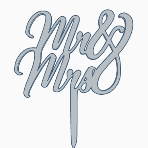 Cake topper - Mr &Mrs 3D model