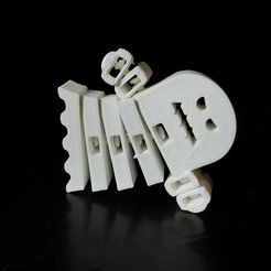 ghost_01.jpg STL file 👻 Flexi print-in-place 360 degrees moving ghost・3D printable design to download
