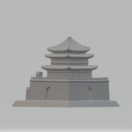 2.png Porte de la ville chinoise, ancien bâtiment, pavillons Modèle d'impression 3D