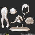 E.png Medusa Gorgon - Elegante traje negro sin mangas - Soul Eater Anime Figure - Impresión 3D