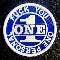 one fuck you - 1.jpg STL file Fuck you - Coin・3D print design to download, Lammesky_Designs
