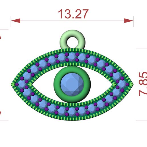 1.jpg Eye of Protection Pendant - 3D Printable Jewelry Model (Free)
