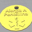 alegia-a-penicilina.jpg penicillin allergy keychain,penicillin allergy, indicator, warning, sticker, label