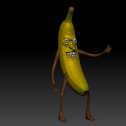 01.png Fichier OBJ gratuit banane・Modèle imprimable en 3D à télécharger