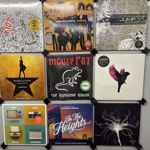 grid modular record, comic, collectible mount and funko shelf 3D model