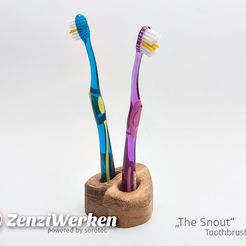 a9211beb6632e2e618c87f8bdd014edb_display_large.jpg STL-Datei Toothbrush Stand "The Snout" cnc kostenlos・3D-druckbares Objekt zum herunterladen