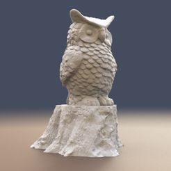 1.jpg Файл STL Сова на пне (выветрившаяся деревянная модель)・Шаблон для 3D-печати для загрузки