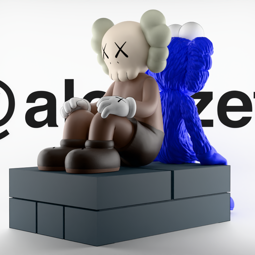 🎨 Kaws BFF Seeing x Companion Watching・ STL File for 3D