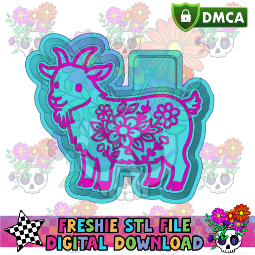 Floral Goat STL Freshie Housing