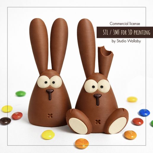 Chocolate Bunny Figurines STL | Easter Rabbits