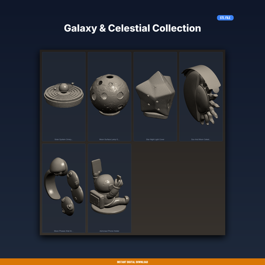 Galaxy & Celestial Collection - 6-Model STL Bundle