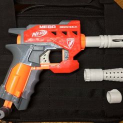 IMG_1541.jpg Fichier STL gratuit Nerf Mega Bigshock Inline Magazine (clip en ligne) avec muselières interchangeables・Modèle à télécharger et à imprimer en 3D
