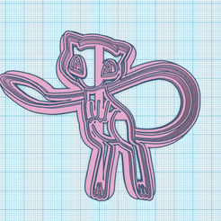 151-Mew.png STL file Pokemon: Mew Cookie Cutter・3D printing model to download