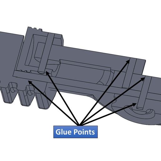 Glue points.jpg Schlüsselanhänger - Kolbenmotor