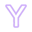 Y_Ucase.stl cookie cutter alphabet letters Arial font - cookie cutters