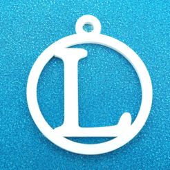LInitialRoundGiftTag3DPrintPhoto1.jpg Archivo STL L - Initial Round Gift Tag Ornament・Plan de impresora 3D para descargar