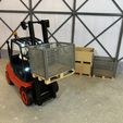 Pallet-with-cage-on-forklift.jpg Pallet Cargo Set – Pallet, Wooden Stackable Sides & Metal Cage