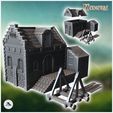 1-PREM.jpg Medieval castle with two stone towers, external staircase and game for executions (6) - Medieval Gothic Feudal Old Archaic Saga 28mm 15mm RPG