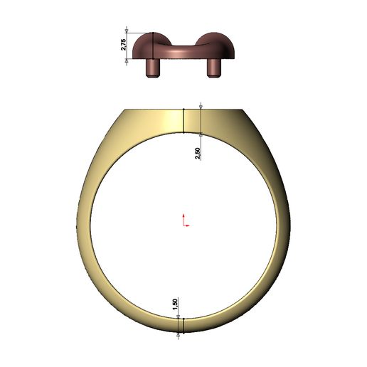 Bone-link-Oval-ring-size7to10-07.jpg Bone link insert signet ring US sizes 7to10 3D print model