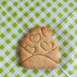 Envelope with hearts_cookie cutter_baked.jpg Envelope With Hearts Cookie Cutter