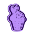 cupcake with two hearts-cookiecad.stl Высечка для печенья "Кекс с двумя сердцами