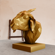 goat-bust-low-poly-1.png Goat bust low poly stl 3d print file
