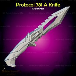 1.jpg Protocol 781 Knife Cosplay Valorant - STL File 3D print model