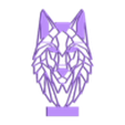 wolf geometric head.stl Geometric wolf head tea light shader