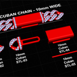 10mm-cuban-chain-bracelet-full-diamond-preview02.png 10mm de largura FULL LOCK BOX CUBAN Link Chain - modelo de impressão 3D SOLID
