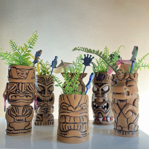 Tiki Chess Pieces / Mugs / Planters / Containers
