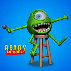 main.png Fichier STL Mike Wazowski de Monster Corporation・Modèle à télécharger et à imprimer en 3D