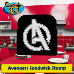 Avengers-Logo-Sandwich-Stamp.png Archivo STL Sello del logo de los Vengadores para sándwiches・Modelo para descargar y imprimir en 3D