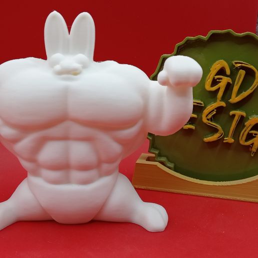 👷 Figura de conejo culturista Easter Muscle・Archivo STL para Impresión ...