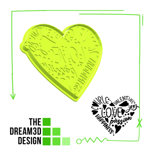LOVE WORDS COOKIE CUTTER DEBOSSER/ COOKIE CUTTER AND EMBOSSER 3D model