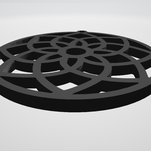 Flower of Life Mandala Key Ring 3D model