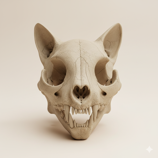 Cat skeleton mask - Halloween, spooky, scary, horror, creepy, haunted, October 31, trick or treat, pumpkin, jack o’ lantern, jackolantern, ghost, skeleton, skull, zombie, witch, vampire, monster, mummy, Frankenstein 3D Model 3D model