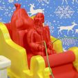 2775-F.jpg Santa Claus Bobble Sleigh Decoration
