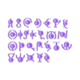Unown_Set.stl Alfabeto completo desconocido