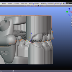 %® File Edt Render Window Help [Tayout | Modeling | Sculpting | Uvedting | Texture Paint | Shading | Animation | Rendering | Composting | Scripting [+ (05 (Ra View Select Add Object (Gam Joy) ejay eLoeaerss) User Orthographic Y Models Designer (0) Collection | modelo para placa Lart See es acd eee se CMe] STL file Models with articulator (without base)・3D printing design to download